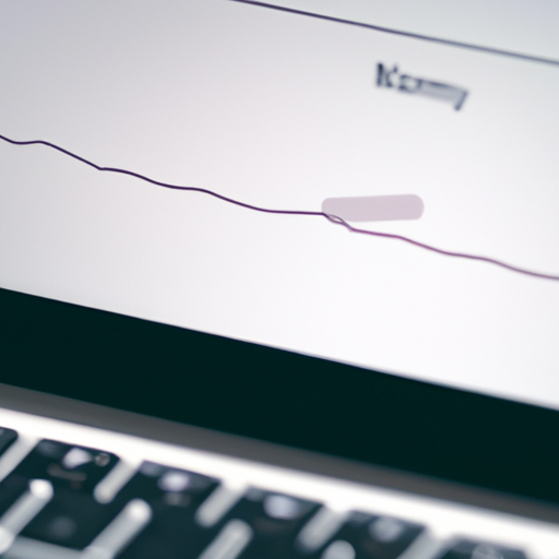 A close-up of the sleek keyboard of a macbook with the activity monitors ram usage graph visible on the screen