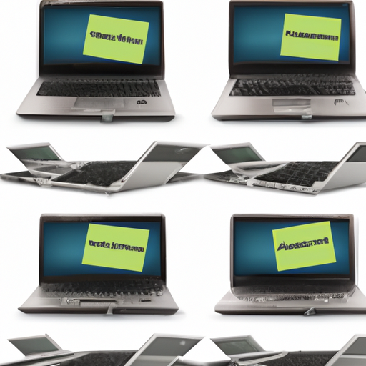 A collage of laptops with price tags juxtaposed with rival laptops with their prices