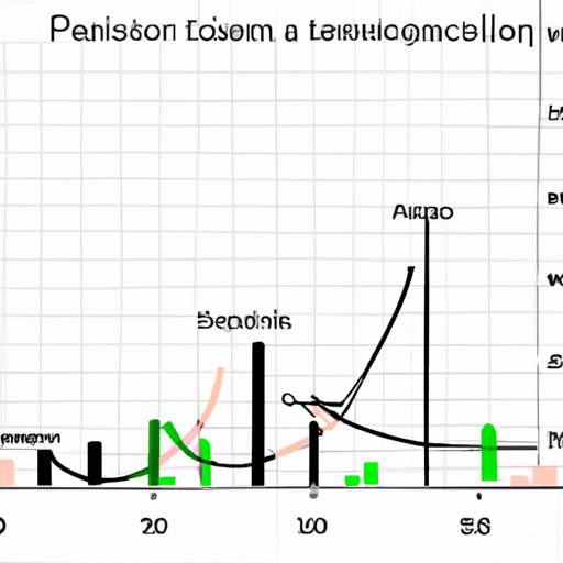 A plot of a time series dataset with trend components highlighted